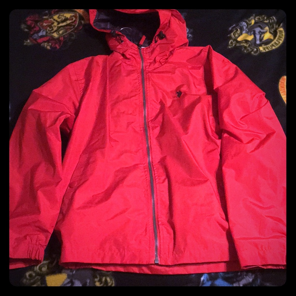 Red windbreaker